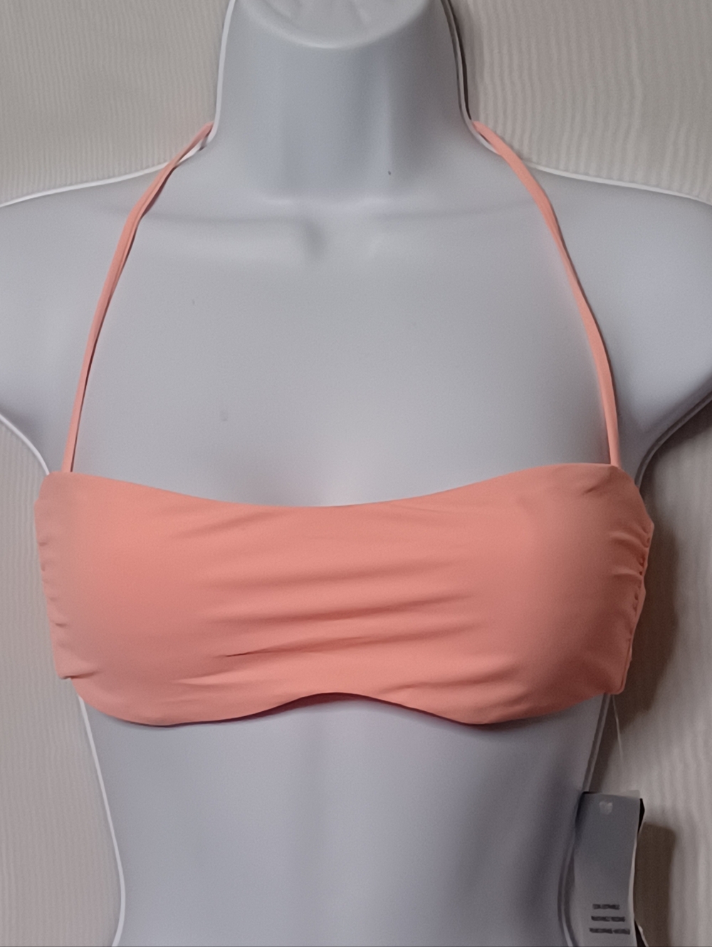 Zara Women's Bandeau Bikini Top Swimwear in Peach Pink. Size M
